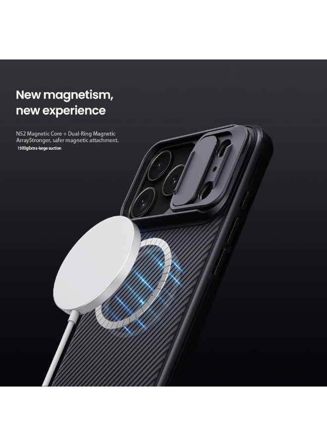 general Magnetic Protective Case for iPhone 17 Pro [Supports Wireless Charging] Slide-Out Camera Cover with Lens Privacy Protection Anti-Slip & Shock-Resistant TPU Bumper Hard PC Back Cover - Image 3