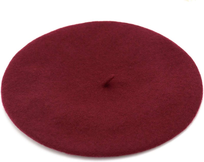 Wheebo Wool Beret Hat,Solid Color French Style Winter Warm Cap for Women Girls Lady - Image 4