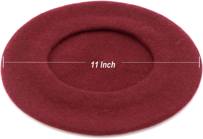 Wheebo Wool Beret Hat,Solid Color French Style Winter Warm Cap for Women Girls Lady - Image 5