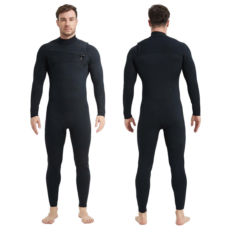 Lemorecn Mens Surfing Wetsuit Super Stretch Neoprene 43mm Chest Zip Full Wetsuit for MenMC04014XL - Image 2
