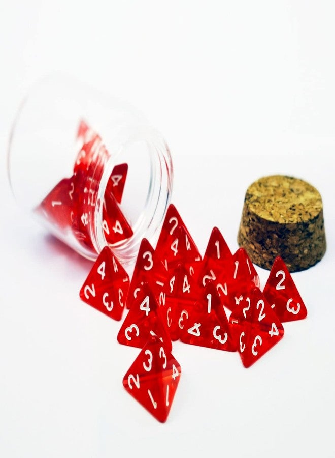 Bescon Standard Sized Transparent Red D4 Dice 20pcs Healing Potion Bottle, 20pcs D4 Health Potion for Dungeons and Dragons Accessory - Image 3