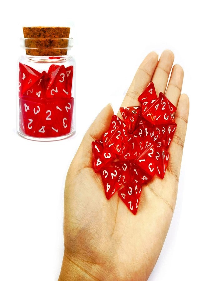 Bescon Standard Sized Transparent Red D4 Dice 20pcs Healing Potion Bottle, 20pcs D4 Health Potion for Dungeons and Dragons Accessory - Image 5