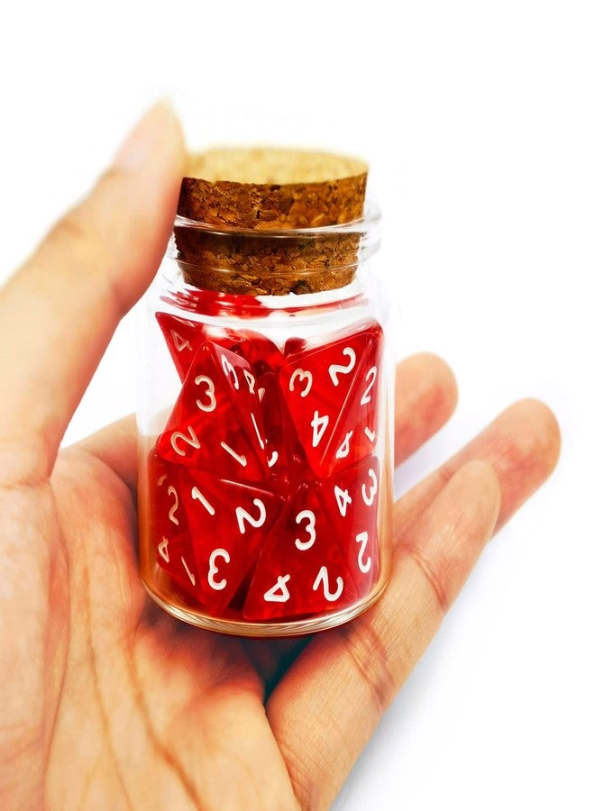 Bescon Standard Sized Transparent Red D4 Dice 20pcs Healing Potion Bottle, 20pcs D4 Health Potion for Dungeons and Dragons Accessory - Image 1