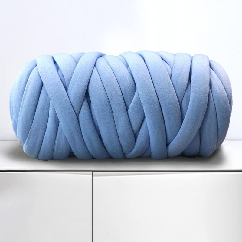 Arm Knitting Yarn for Chunky Braided Knot Throw Blanket DIY Soft Extra Cotton Washable Tube Bulky Giant Yarn for Weave Craft Crochet Navy Blue 22lb