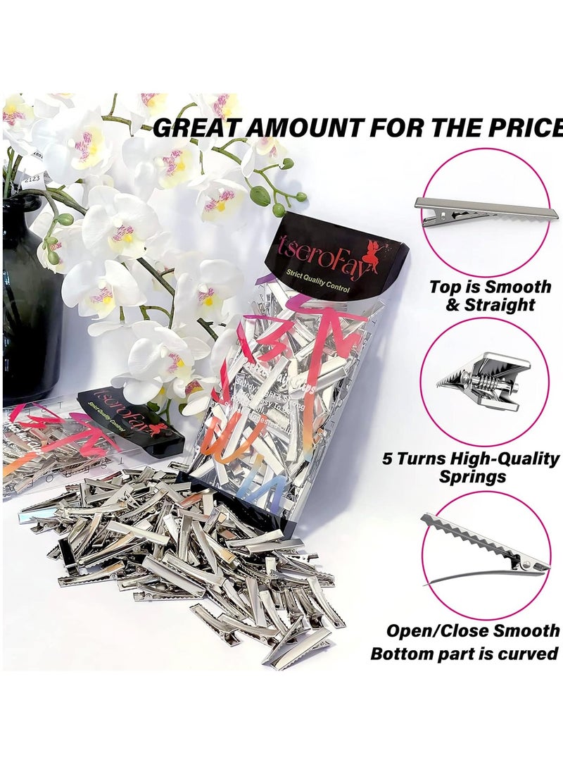 TSE 120Pcs Alligator Hair Bows Clips for Crafts,(4.5cm/1.77") DIY Bow Clips Bulk, Gator Metal Clip, Hairdresser Clips for Bow Making, Large Plain Clips Supplies 1.77" Dreadlock Dreads Retwist  - Image 3
