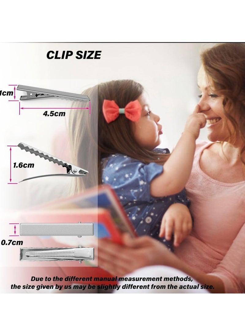 TSE 120Pcs Alligator Hair Bows Clips for Crafts,(4.5cm/1.77") DIY Bow Clips Bulk, Gator Metal Clip, Hairdresser Clips for Bow Making, Large Plain Clips Supplies 1.77" Dreadlock Dreads Retwist  - Image 4