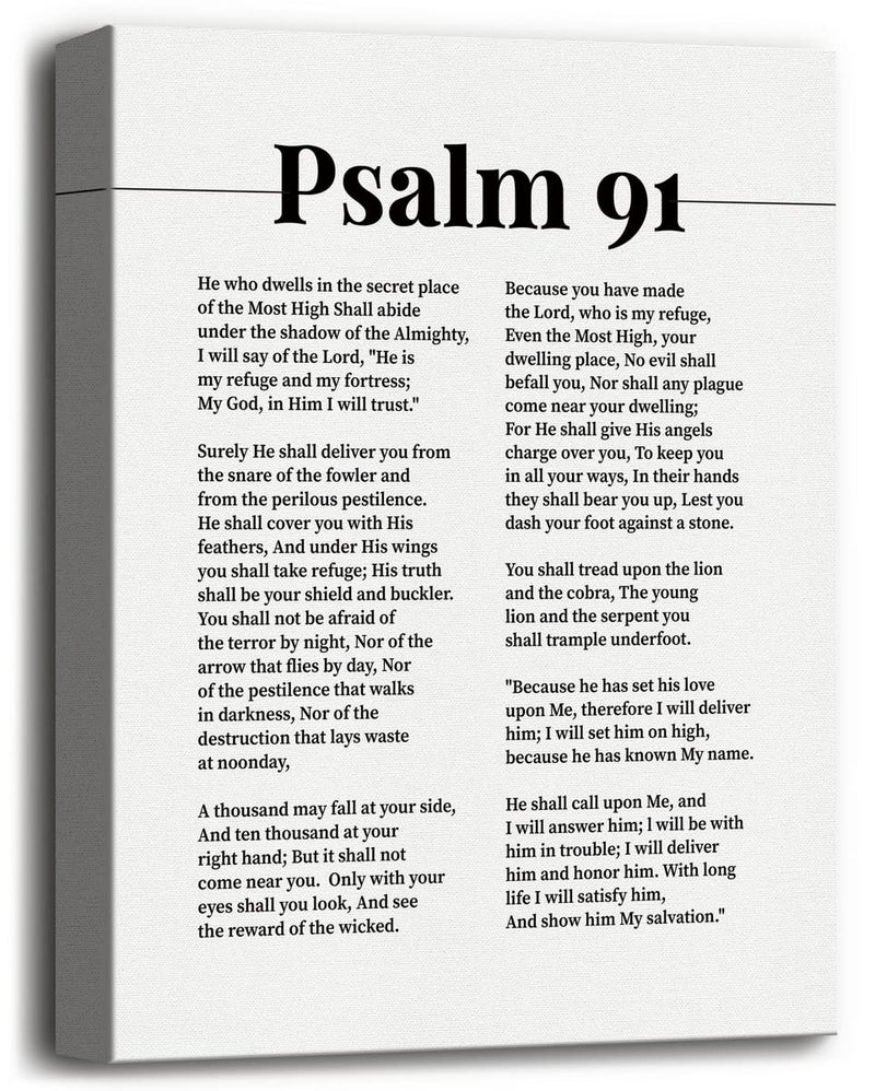 WKYAER Psalms 91 Christian Canvas Wall Art - Image 1