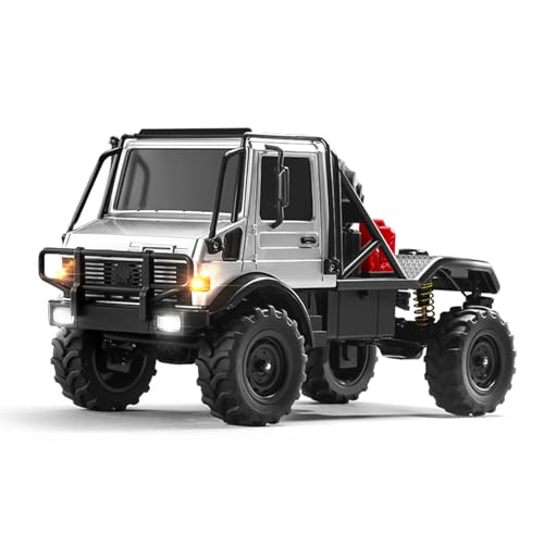 SVERTIBO 118 RC SemiTruck for Adults MN333 Unimog OffRoad RC Rock Crawler 4WD RC Truck RTR Transport Car Alloy Model for Hobby Toy Gifts Silver - Image 1