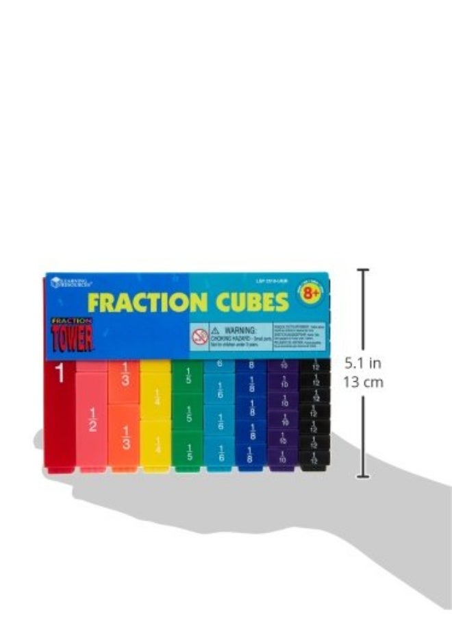 ليرننج ريسورسز مكعبات الكسور من Learning Resources، مجموعة من 51 قطعة مُرمَّزة بالألوان لتعليم الرياضيات، مكعبات متشابكة لتعلم الكسور عمليًا - Image 4