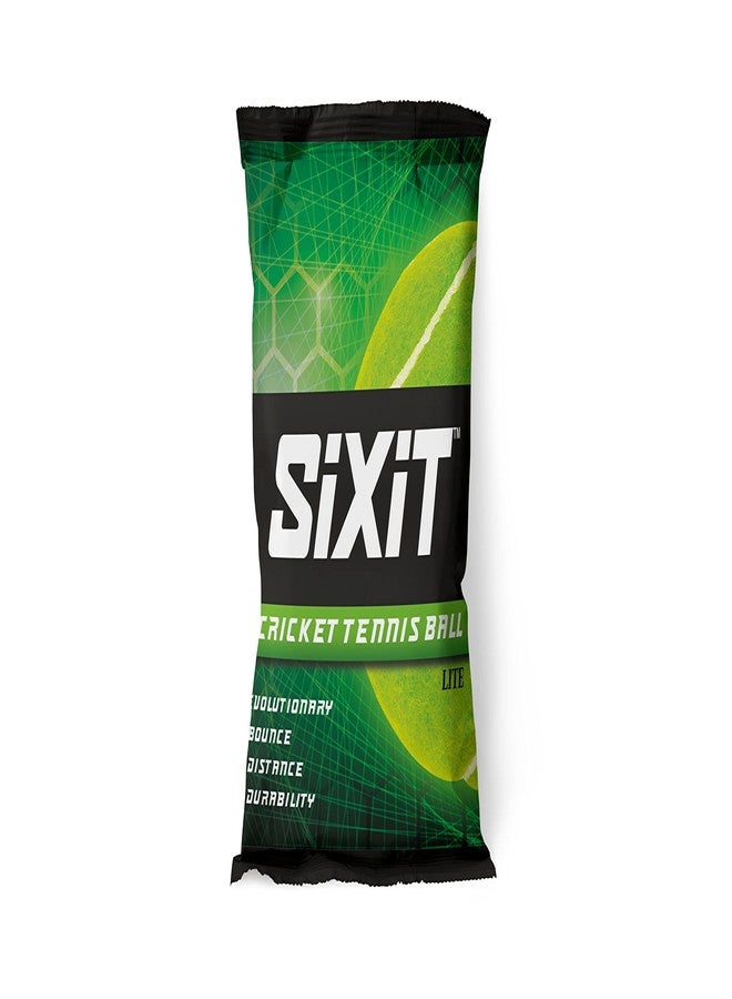 Sixit Rubber Lite Cricket Tennis Ball Pack Of 2, Green - Image 4