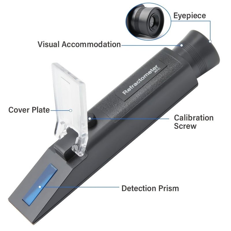 Black 5 In One Freezing Point Refractometer ATC Battery Fluid Antifreeze Tester - Image 3