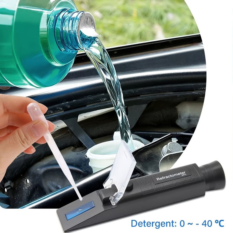 Black 5 In One Freezing Point Refractometer ATC Battery Fluid Antifreeze Tester - Image 4