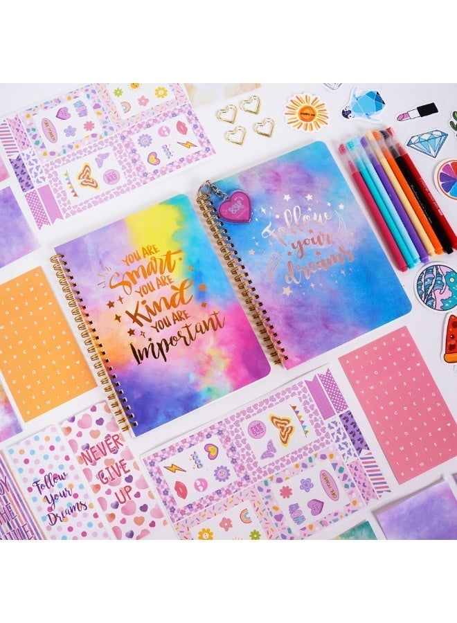 Journal Set for Girls, Kids Diary Scrapbook Kit, Birthday Gift and Back to School Stationery - Image 4