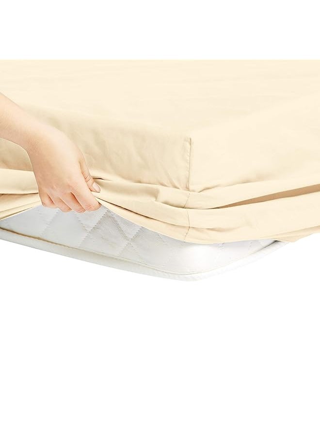 erorex Ultra Soft Fitted Sheet Breathable Easy To Wash Twin Xl Ivory  - Image 4