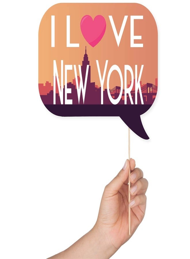 Outside The Booth New York Photo Booth Props - 41-pc Photo Booth Kit with 8 x 10-Inch Sign, 60 Adhesive Pads, 45 Sticks - NYC Props - New York Theme Decorations - Cityscape Photo Props - Image 3