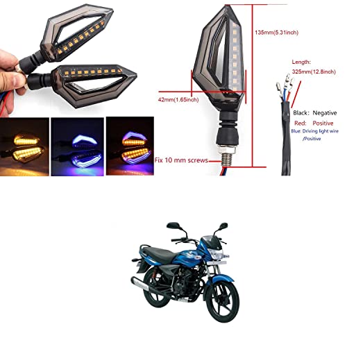 XZRTZ Motorcycle 12 LED Turn Signal Lights Blinker Front Rear Lights Indicator Bike indicator light side indicator Daytime Running Light Rear Front 12V Compatible With B-ajaj Platina 125 - Image 3