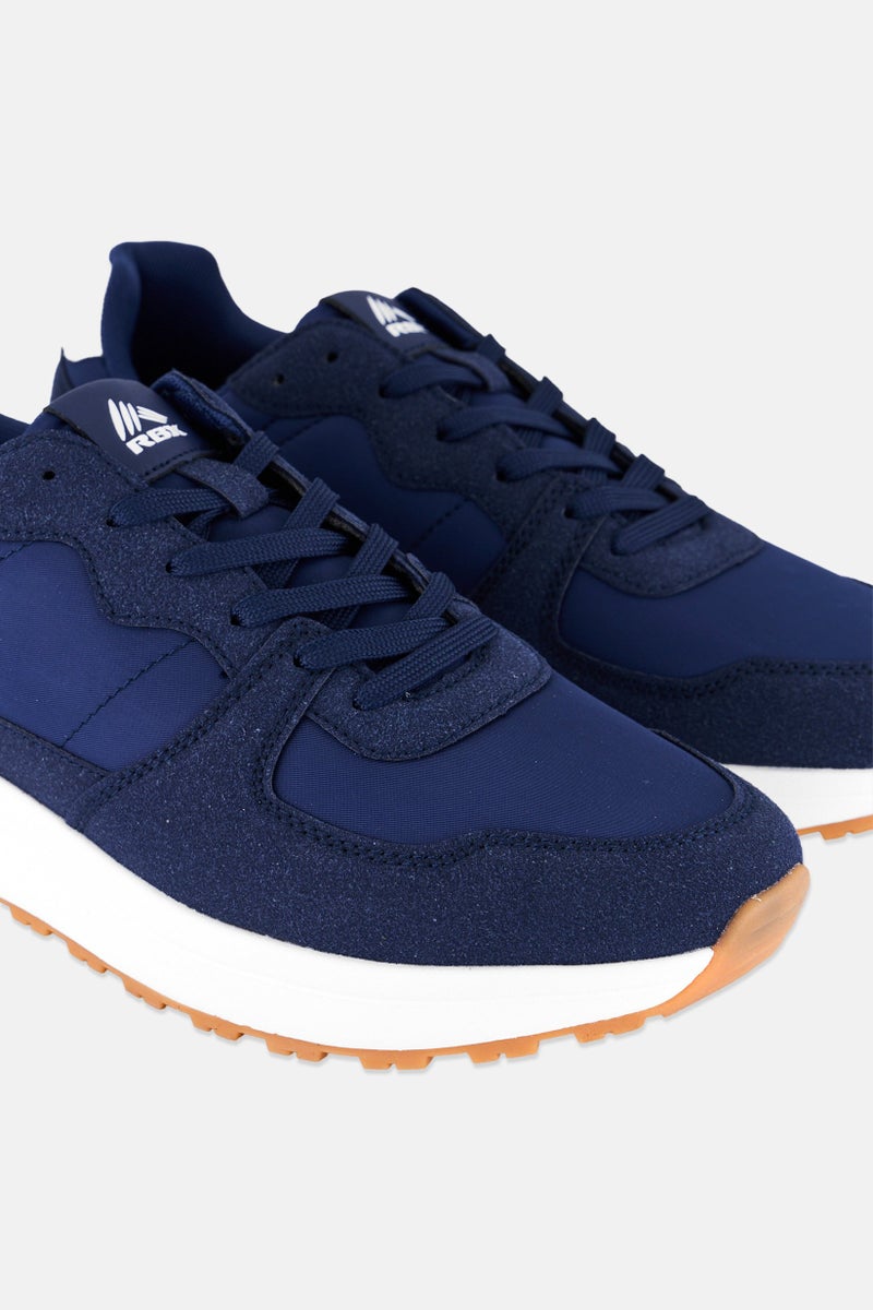 RBX Men Brand Logo Lace Up Outdoor Shoes, Navy - Image 3