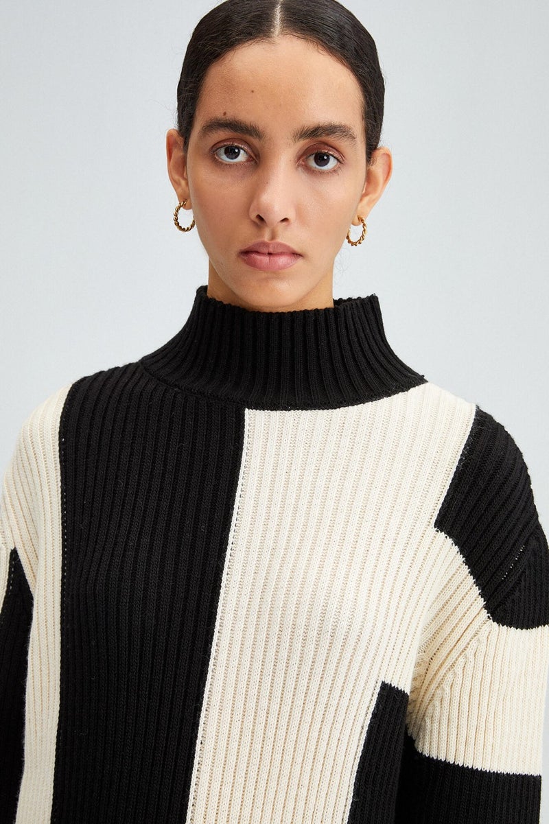 Touche Asymmetrical Striped Knitwear Sweater  - Image 2