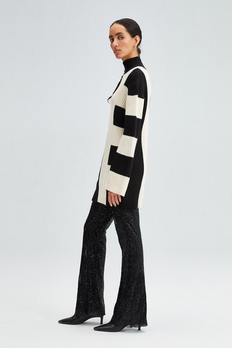 Touche Asymmetrical Striped Knitwear Sweater  - Image 4