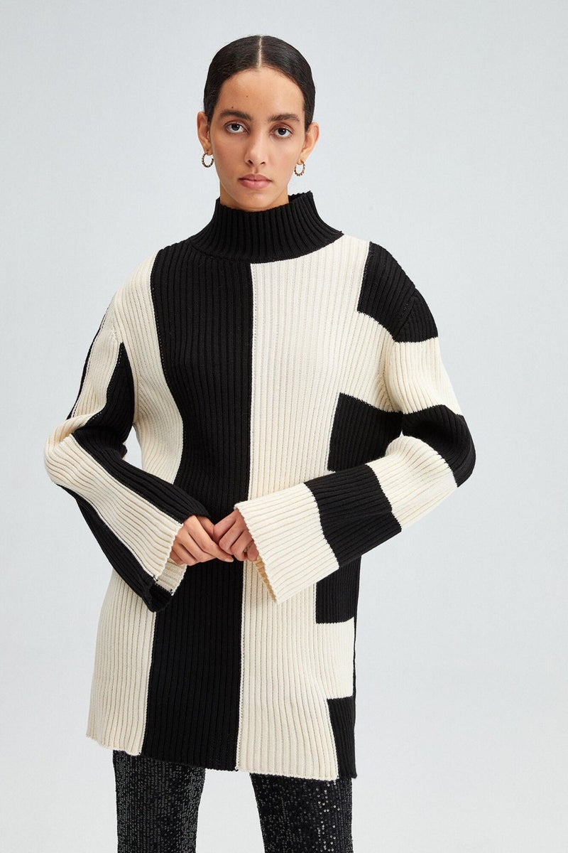 Touche Asymmetrical Striped Knitwear Sweater  - Image 1