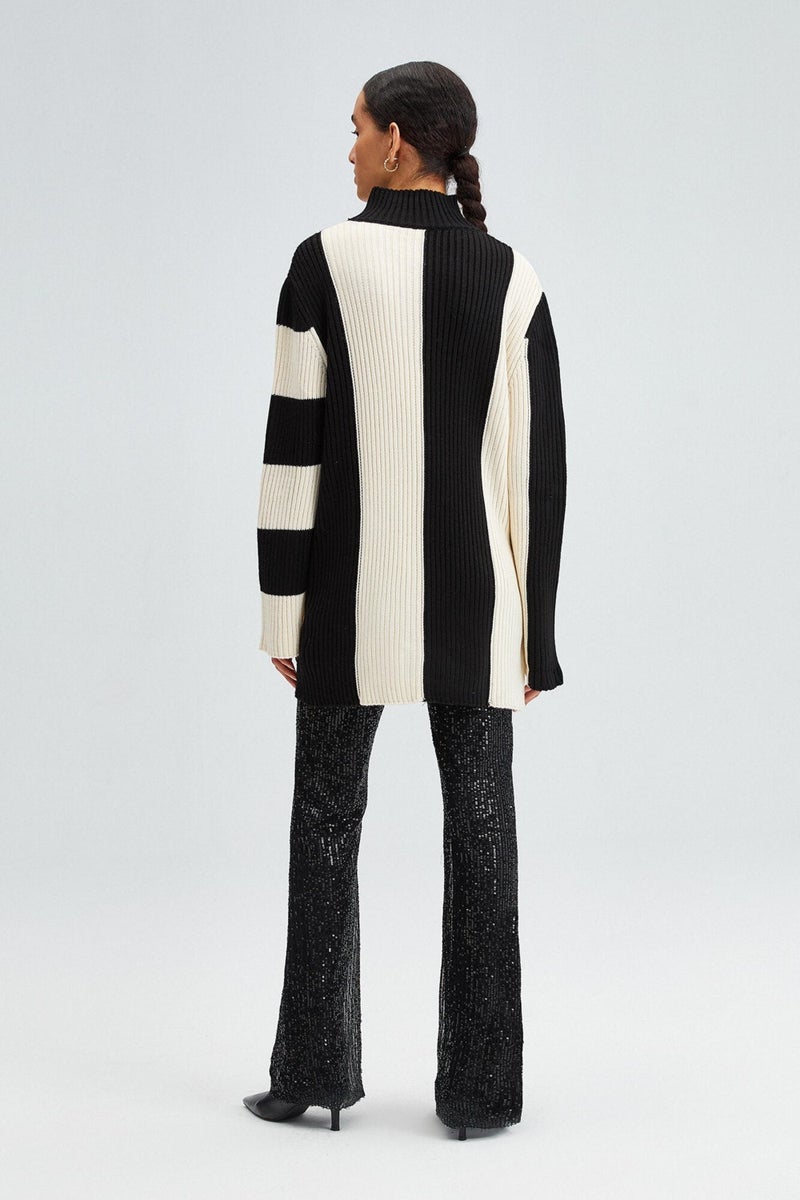 Touche Asymmetrical Striped Knitwear Sweater  - Image 5