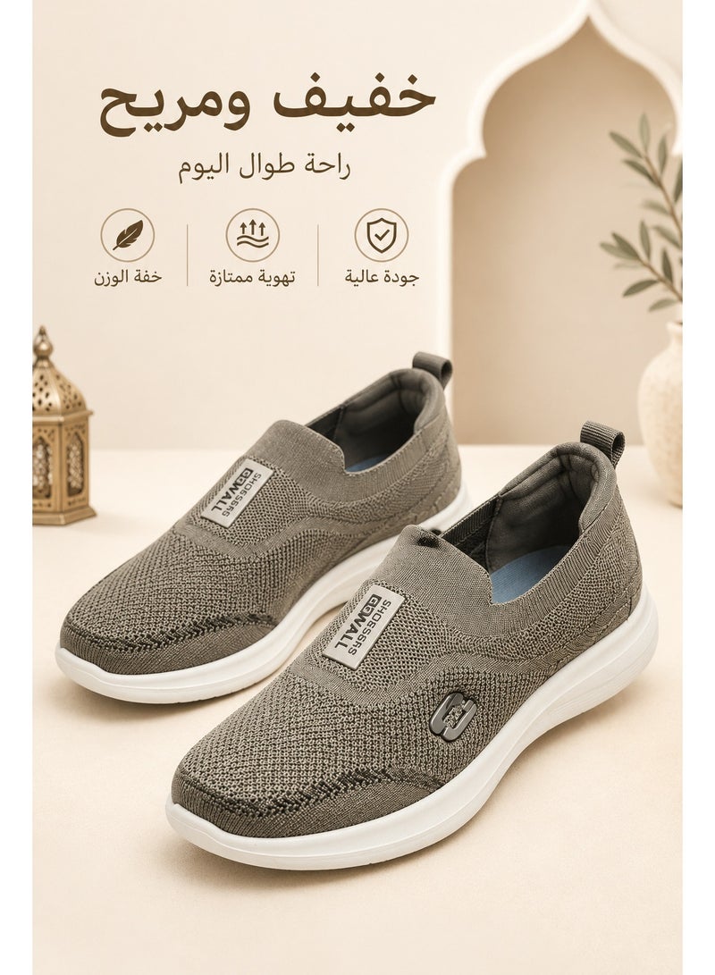 Amity Men's Stretch Mesh Slip-On Walking Sneakers with Comfort Wedge Sole - Image 4