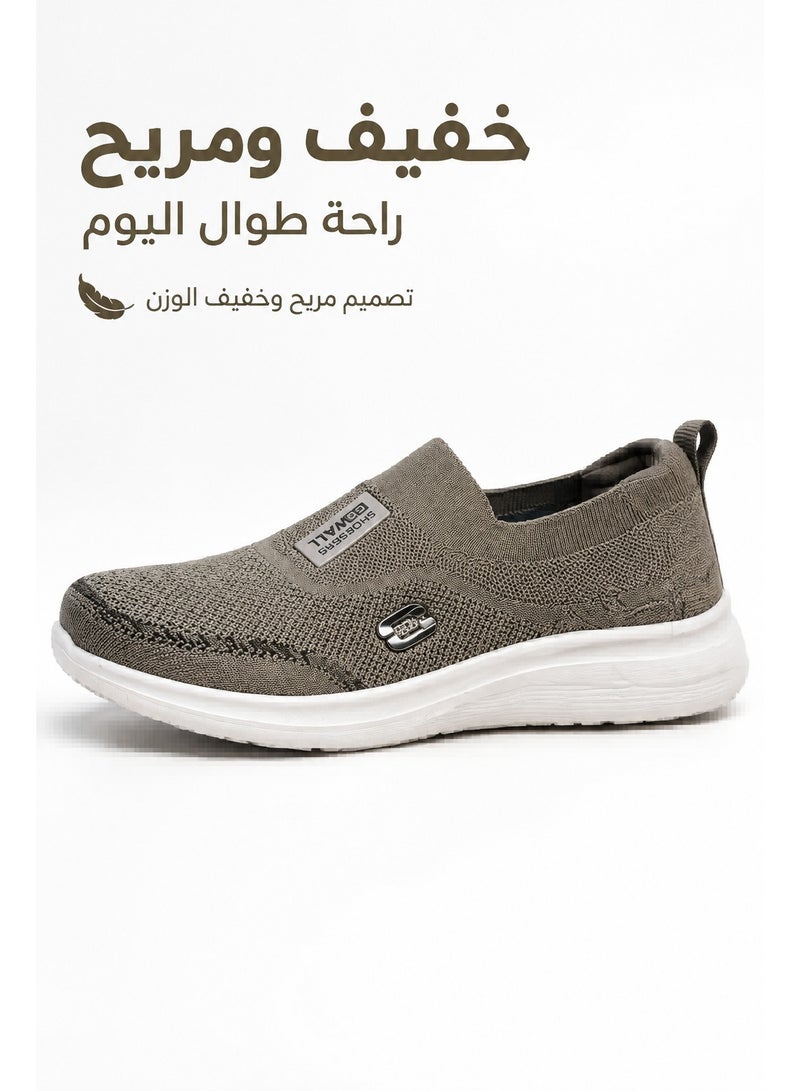 Amity Men's Stretch Mesh Slip-On Walking Sneakers with Comfort Wedge Sole - Image 1