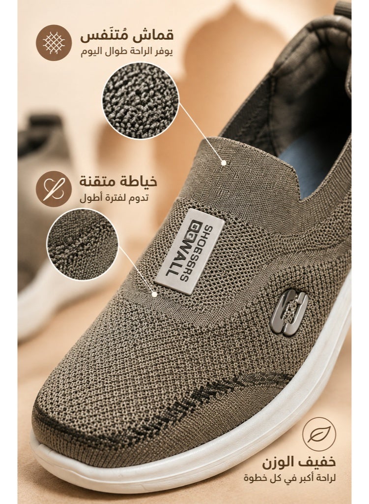 Amity Men's Stretch Mesh Slip-On Walking Sneakers with Comfort Wedge Sole - Image 5