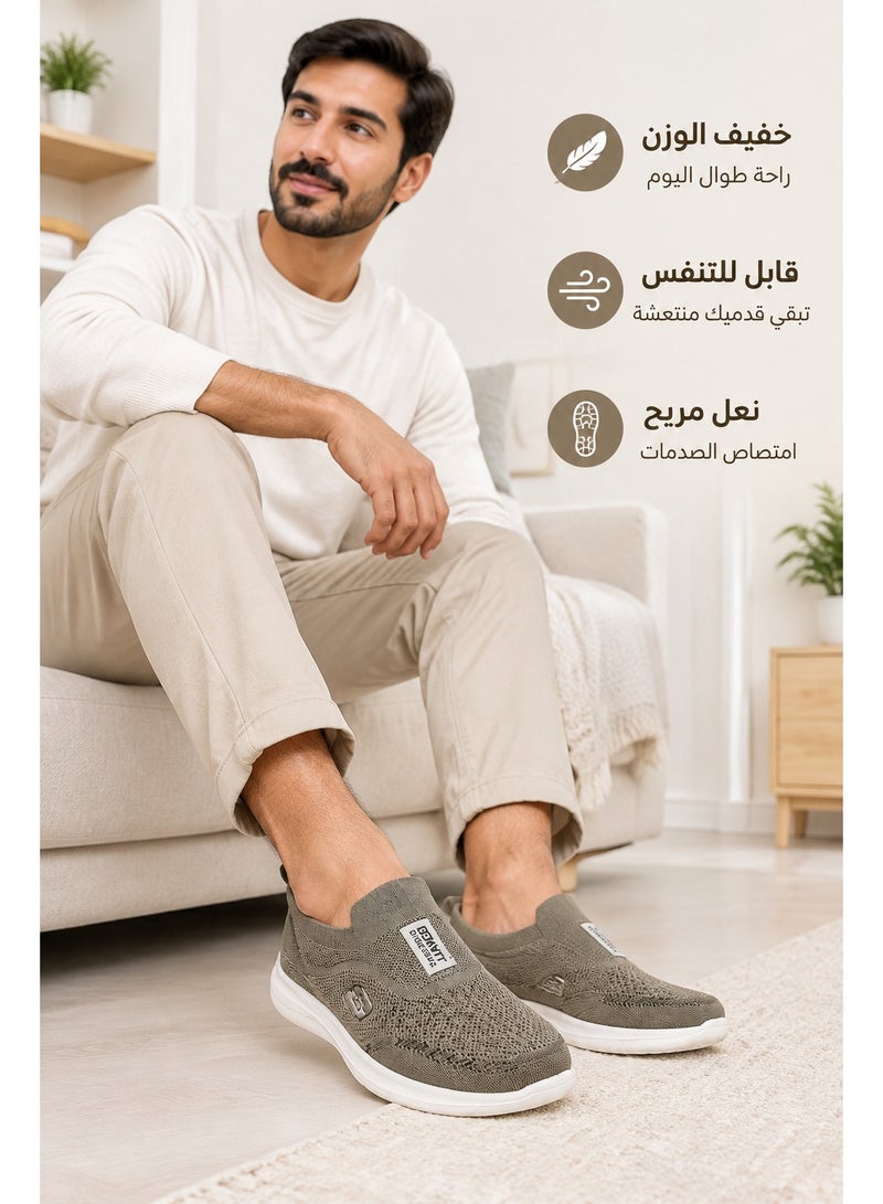 Amity Men's Stretch Mesh Slip-On Walking Sneakers with Comfort Wedge Sole - Image 3