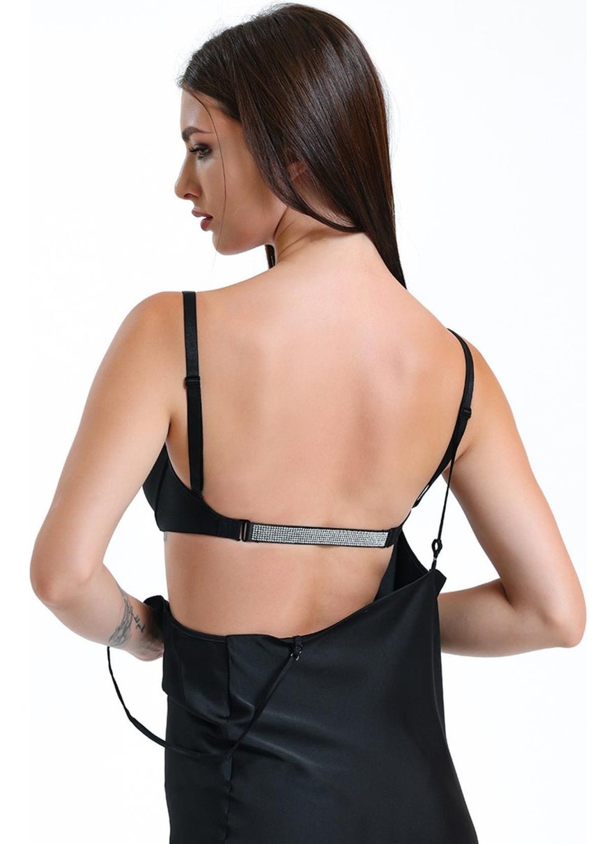 Magic Form 3095 Women's Stoned Low-Cut Padded Bra-Black  - Image 4