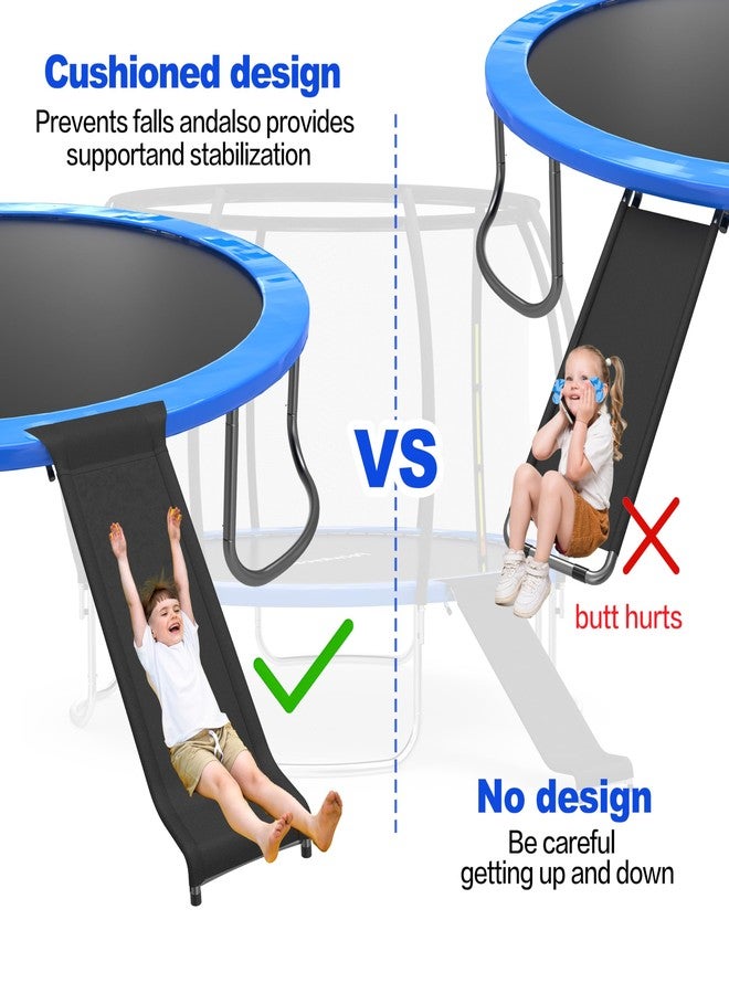 Polwkscas Universal Trampoline Slide with Buffer Region, Heavy Duty Steel Trampoline Accessory, for 8 10 12 14 15 16FT Trampoline, Ideal for Children or Kids to Climb up and Slide Down. (Black) - Image 5