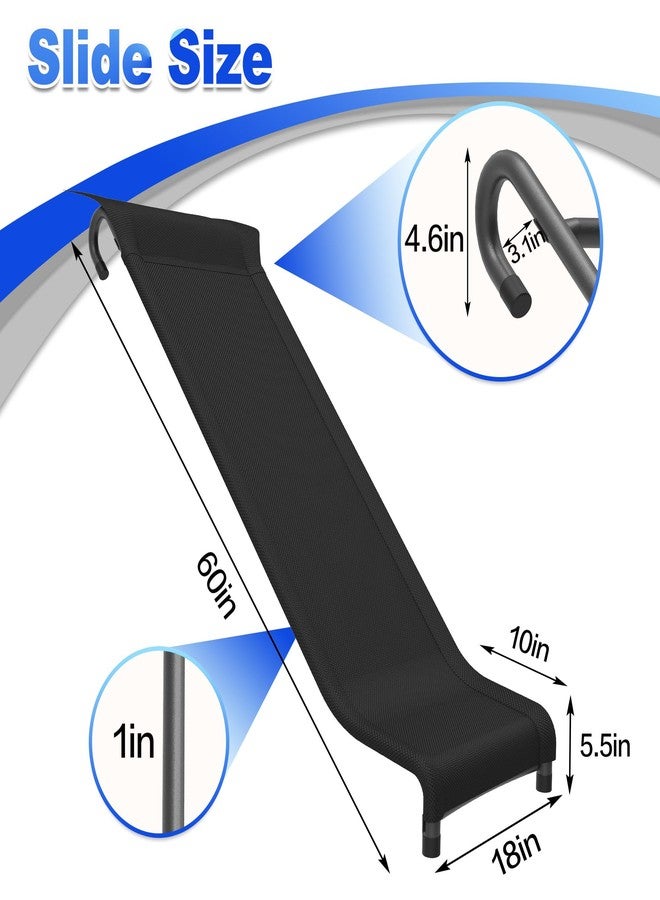 Polwkscas Universal Trampoline Slide with Buffer Region, Heavy Duty Steel Trampoline Accessory, for 8 10 12 14 15 16FT Trampoline, Ideal for Children or Kids to Climb up and Slide Down. (Black) - Image 4