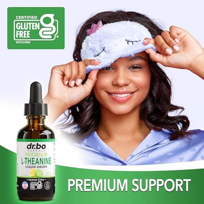 dr.bo L Theanine 200mg Liquid Drops - Natural Sleep Support & Focus Supplement for Kids & Adults - Vegan, Non-GMO, Gluten Free 200mg Pure L-Theanine Drops Liquid Supplements, Mood Ltheanine for Kids 2 FL Oz - Image 5