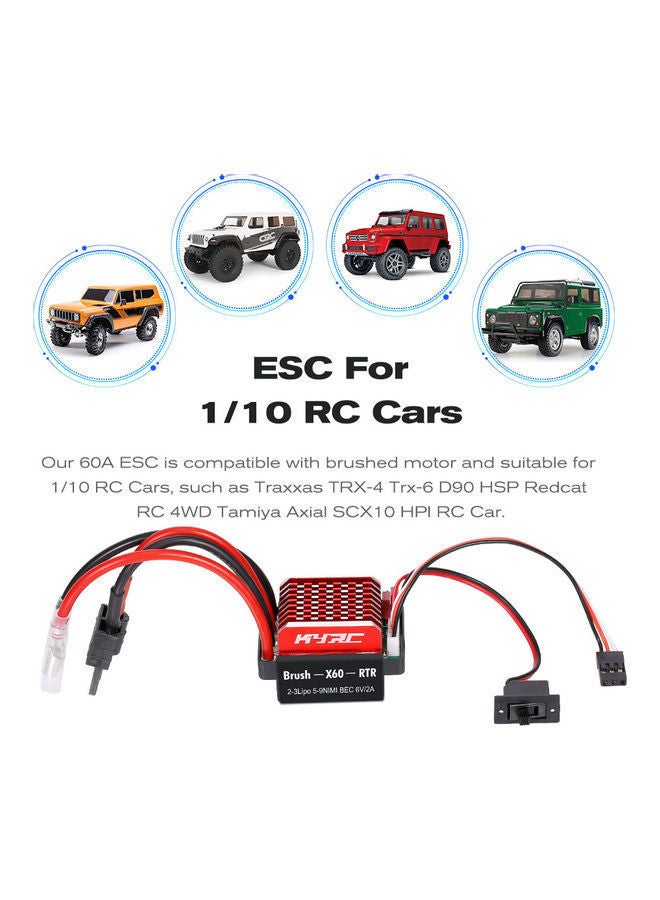 NIBEMINENT 60A Brushed ESC For 1/10 RC Car - Image 2