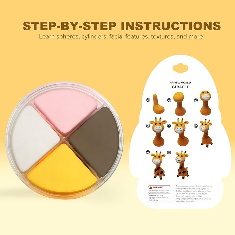 Aestd-ST Air Dry Clay Kit - Animal Theme, Modeling Clay for Kids, DIY Magic Clay with Sculpting Tools and Tutorials, 12 Boxes Molding Clay, Soft & Non-Sticky, Arts and Crafts Gift for Kids - Image 3