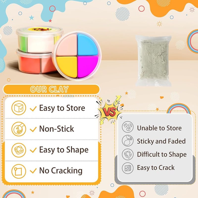 Aestd-ST Air Dry Clay Kit - Animal Theme, Modeling Clay for Kids, DIY Magic Clay with Sculpting Tools and Tutorials, 12 Boxes Molding Clay, Soft & Non-Sticky, Arts and Crafts Gift for Kids - Image 4