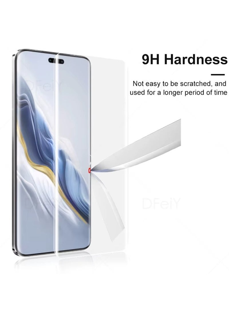 واقي شاشة Honor Magic 6 Pro 5G [زجاج مقوى مقاوم للأشعة فوق البنفسجية السائلة] لاصق كامل الشاشة [لمسة حساسة] [متوافق مع مستشعر بصمات الأصابع] شفاف عالي الدقة - Image 5
