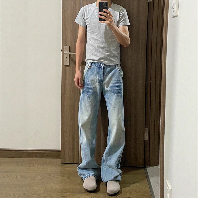 Unisex Classic Denim Jeans Loose Fit Daily Outdoor Wear - Image 1