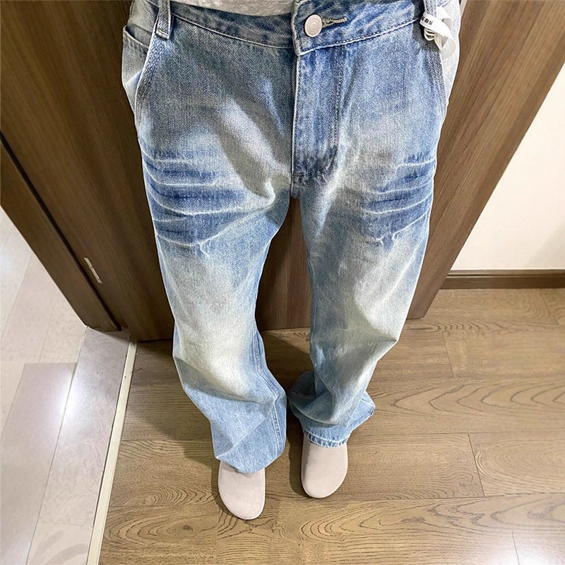 Unisex Classic Denim Jeans Loose Fit Daily Outdoor Wear - Image 3