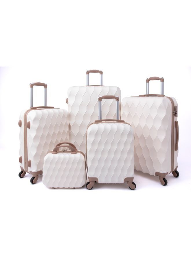 ليمرا طقم حقائب سفر بعجلات مكون من 5 قطع , بيج -جولد - Image 1