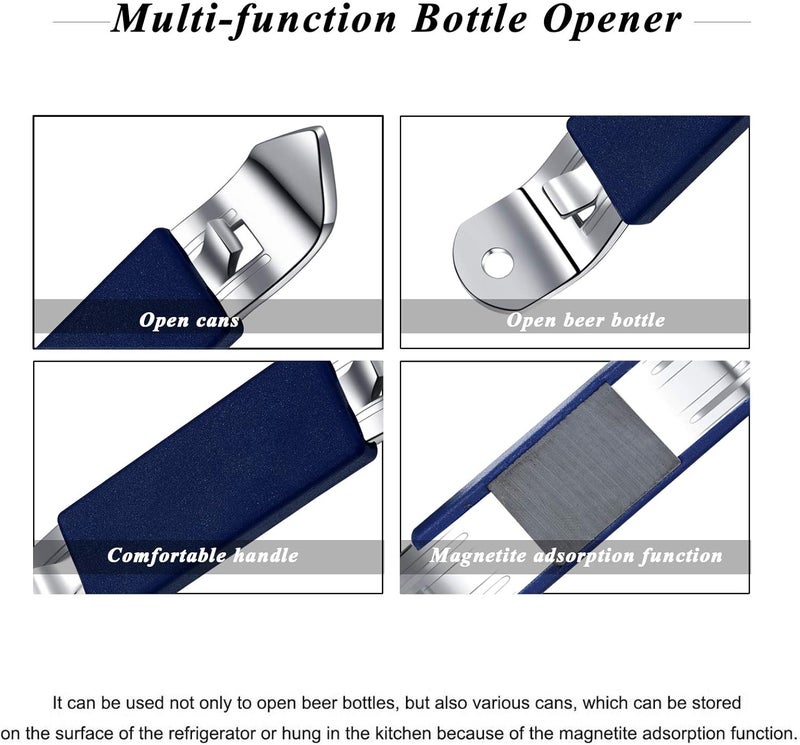 HANCELANT 3 Pieces Magnetic Bottle Openers Can Opener Classic Beer Opener Stainless Steel Small Bottle Opener Can Tapper with Magnet for Camping and Traveling - Image 2