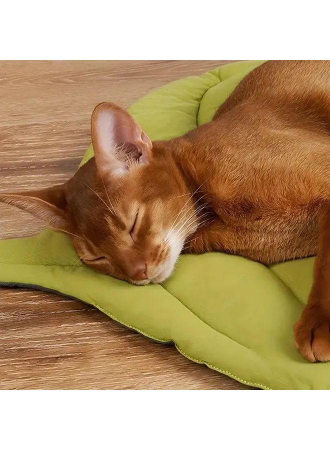 Leaves 2 Pieces Cat Dog Bed Mats Soft Washable Non Slip Pet Cushions With Geometric Pattern Durable Polyester For All Season Comfort Indoor Outdoor Use Easy Clean Design For Cats Small Dogs - Image 5
