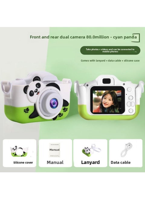Children's Digital Small SLR Camera Front And Back HD Double-camera Cartoon Mini Camera-Color:X5S Panda