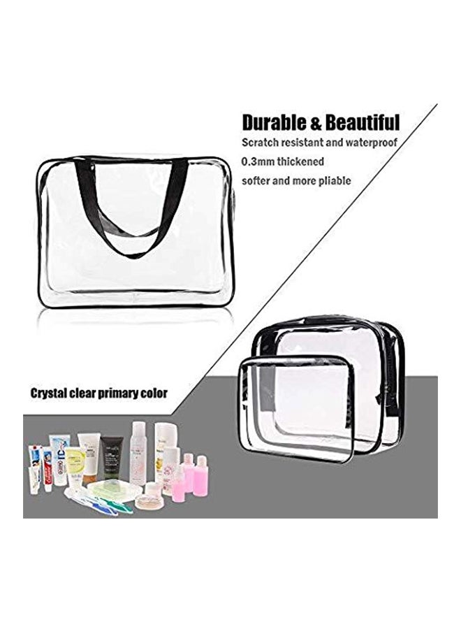 مجموعة حقائب لأدوات الزينة مكونة من 3 قطع شفاف/ أسود - Image 2