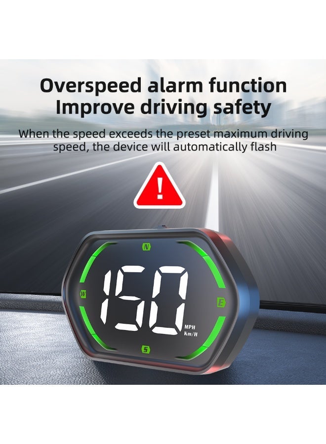 رايهونغ عرض أمامي للسيارات (HUD) مع سرعة أميال/كلم، عداد سرعة GPS، تنبيه تجاوز السرعة، إنذار التعب، خط إضاءة كبير، تشغيل مباشر عبر USB، سطوع تلقائي - يناسب جميع المركبات (أخضر) - Image 5