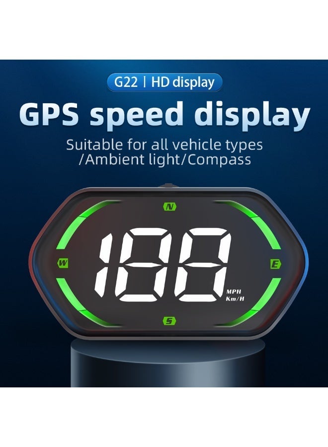 رايهونغ عرض أمامي للسيارات (HUD) مع سرعة أميال/كلم، عداد سرعة GPS، تنبيه تجاوز السرعة، إنذار التعب، خط إضاءة كبير، تشغيل مباشر عبر USB، سطوع تلقائي - يناسب جميع المركبات (أخضر) - Image 3