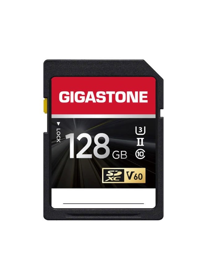 Gigastone GIGASTONE 128GB SD Card UHS-II V60 U3 SDXC Memory Card High Speed Read up to 250MB/s 4K Ultra HD UHD Video for DSLR Canon Nikon Sony Pentax Kodak Olympus Panasonic Digital Camera, with 1 Mini case  - Image 1