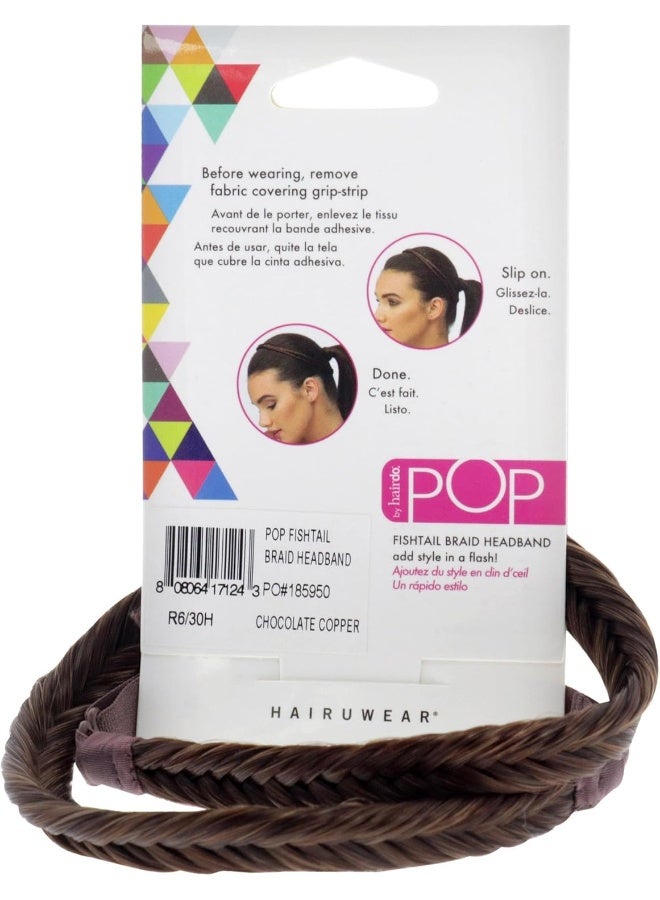 hairdo رباط رأس ضفيرة ذيل السمكة - شوكولاتة نحاسية - Image 2