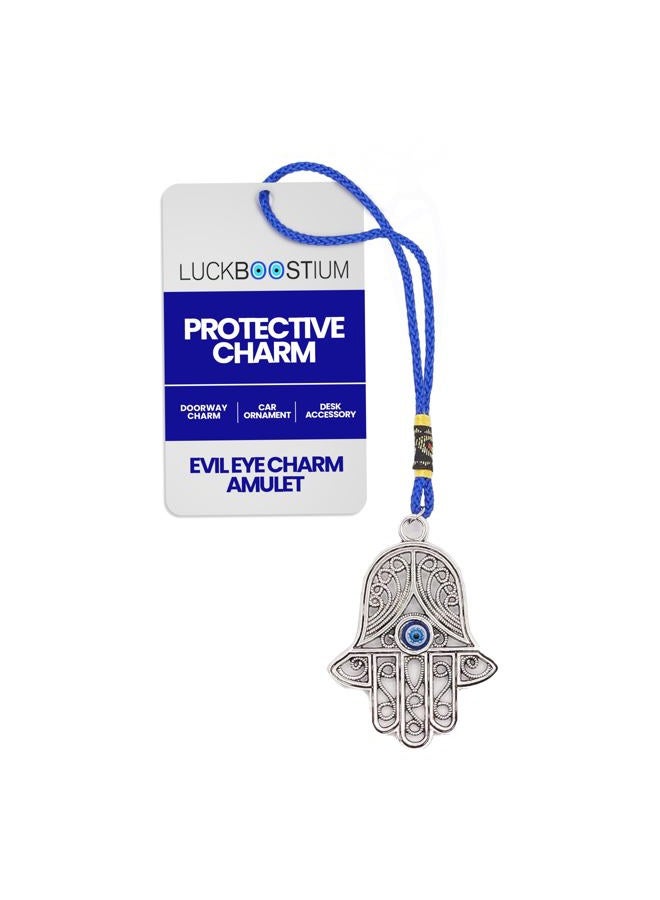 LUCKBOOSTIUM Bravo Team Lucky Blue Evil Eye Hanging Hamsa for Protection and Blessing, Pendant Decoration for Car, Home and Office, Great Gift - Image 1