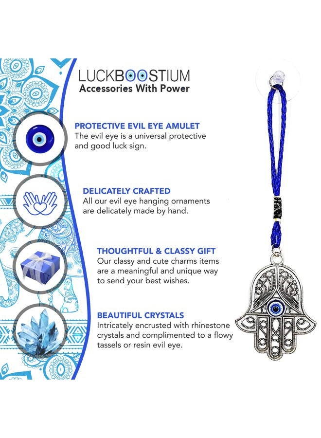 LUCKBOOSTIUM Bravo Team Lucky Blue Evil Eye Hanging Hamsa for Protection and Blessing, Pendant Decoration for Car, Home and Office, Great Gift - Image 4